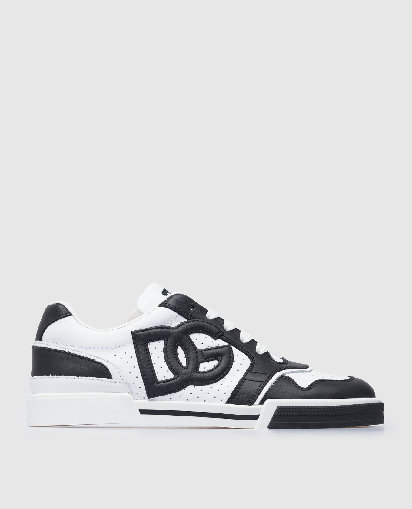 Children's white leather sneakers with a logo dolce&gabbana