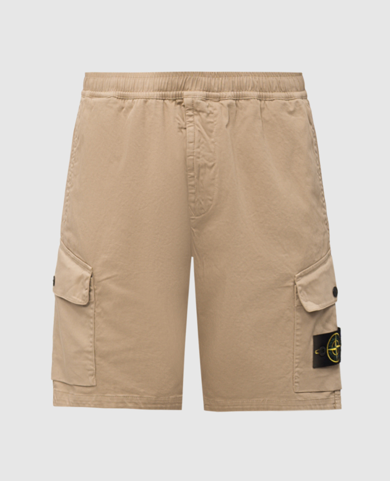 

Beige cargo shorts with logo Stone Island