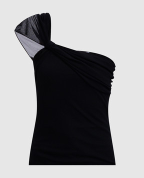 Max Mara BELLICO black one-shoulder top BELLICO