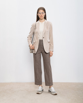 Peserico Beige vest with wool, silk and cashmere S93121F07M9018