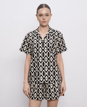 Moncler Shirt in a print with a logo patch K10932F00018598H6