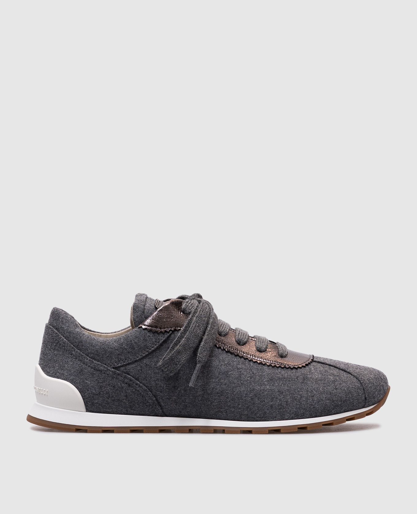 Grey sneakers with logo Brunello Cucinelli
