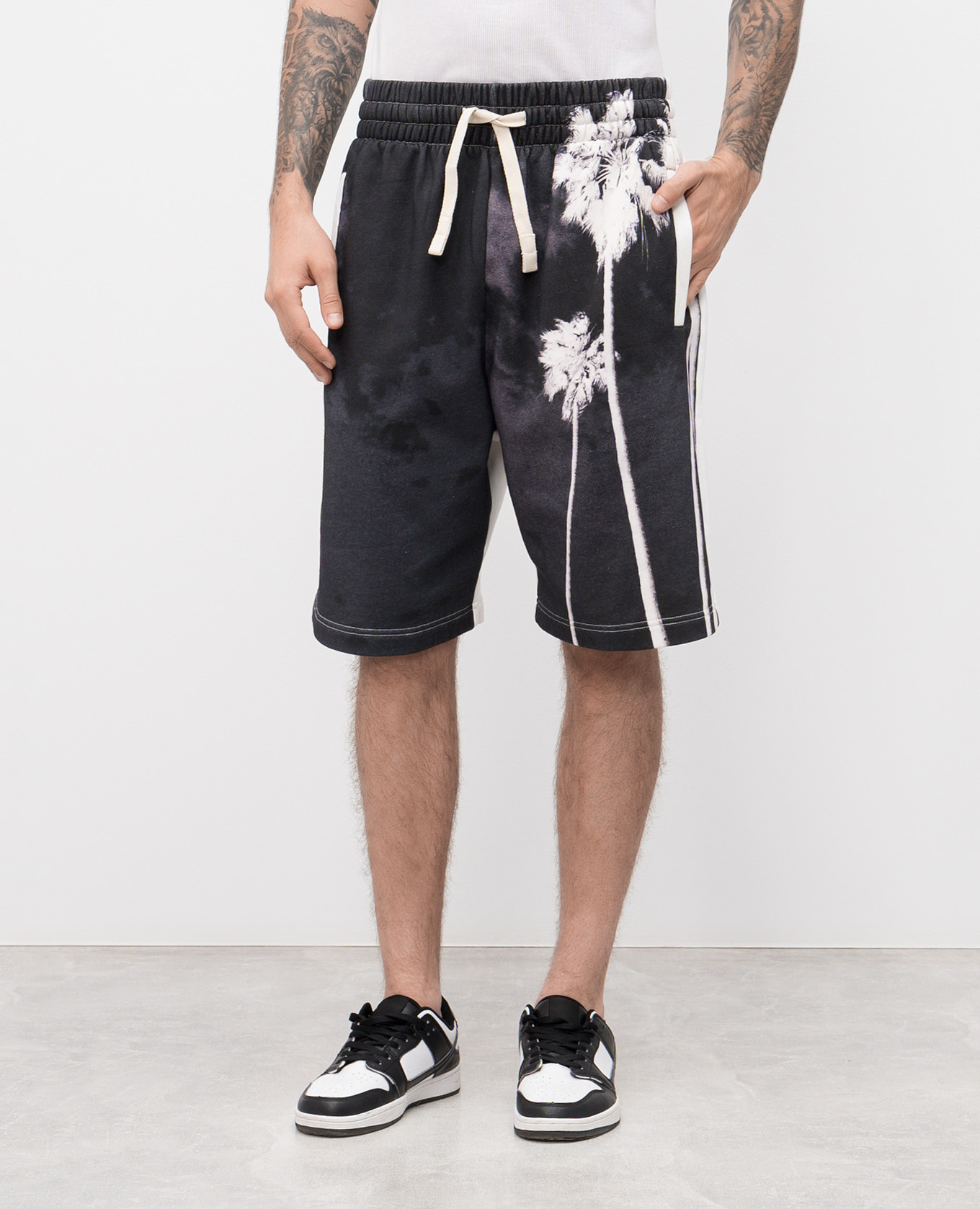 

White printed shorts Palm Angels