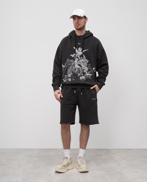 Off-White Putti black printed hoodie OMBB085S25FLE002