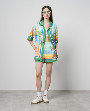 Casablanca Day of Victory linen shorts WS24TR10418