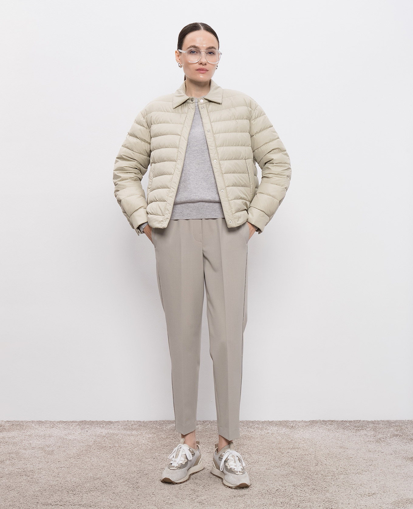 

Gray wool, silk and cashmere jumper Peserico, Grey