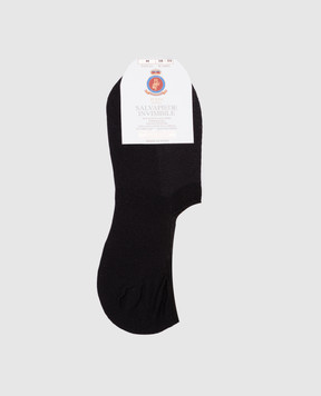 RiminiVeste Black socks with footprints WN8005SALVAPIEDE