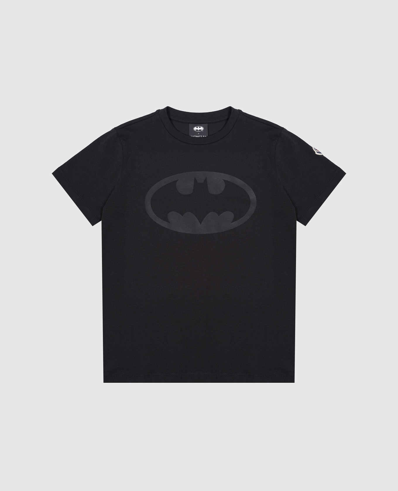 Moncler ENFANT Children's black t-shirt with a Batman print