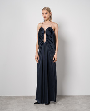 Victoria Beckham Blue maxi dress with curved necklines 1224WDR005612A