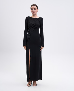 Twinset Black maxi dress with drape 252TF2030