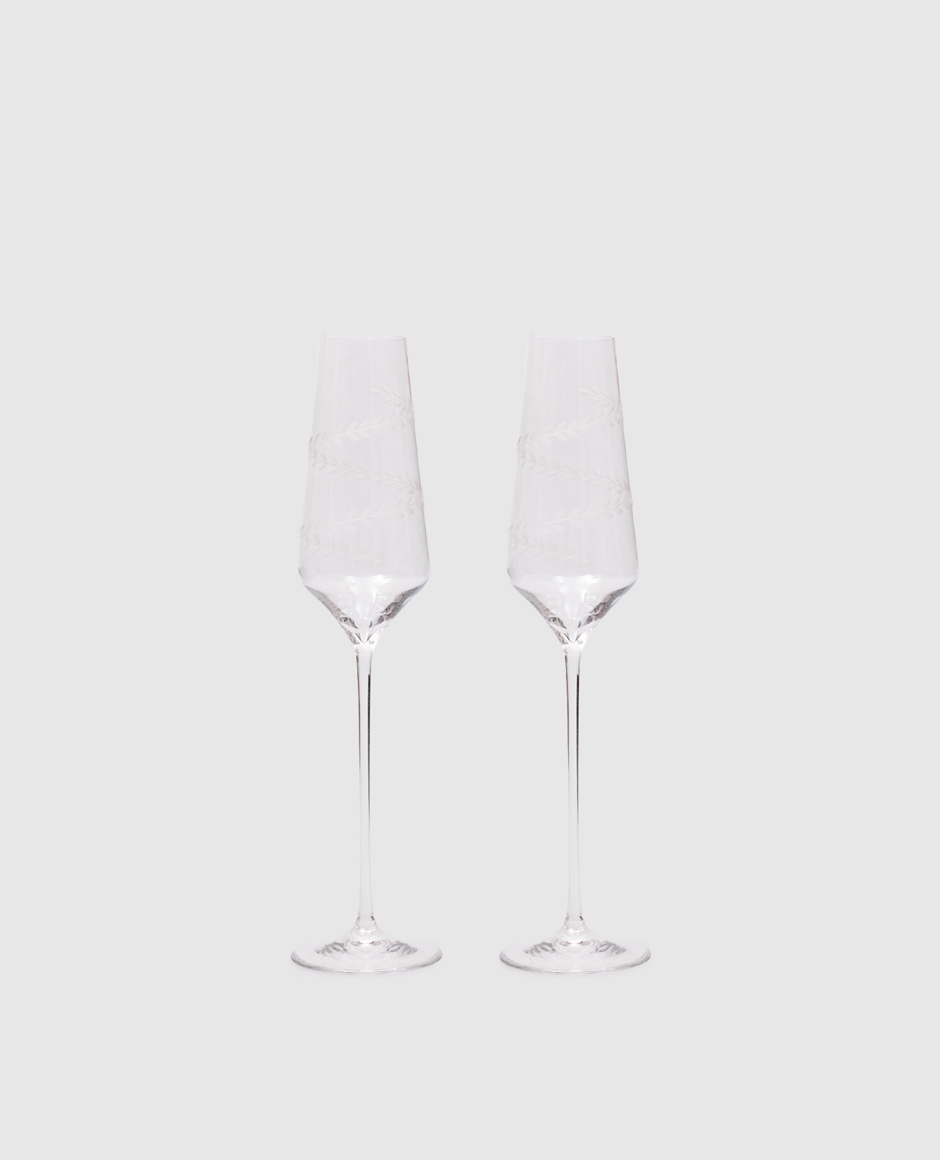 Set of crystal champagne flutes with a pattern Stefano Ricci
