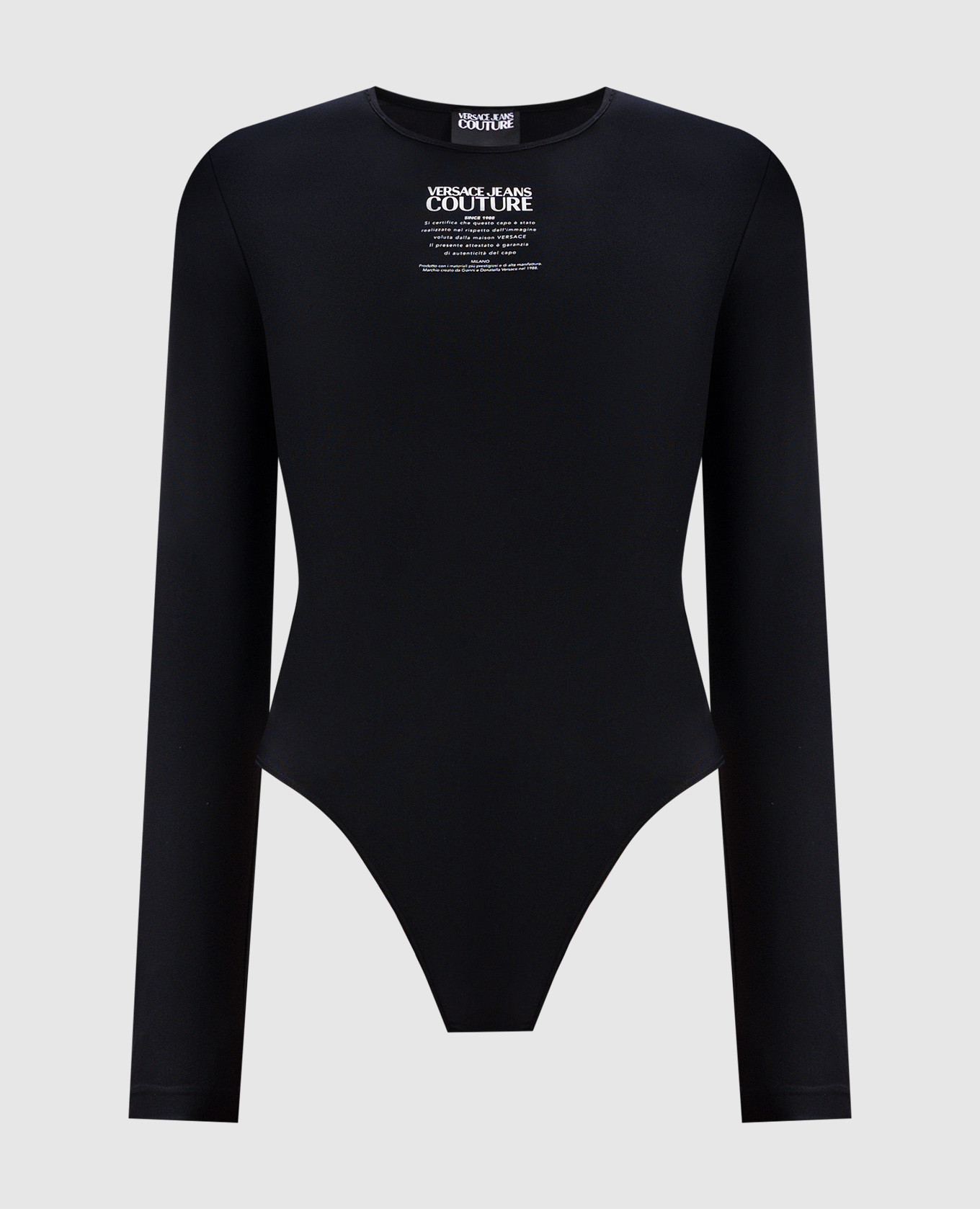 

Black bodysuit with logo print Versace Jeans Couture