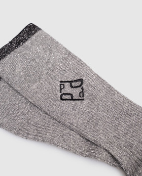 Peserico Gray socks with lurex S41066C0RCC693