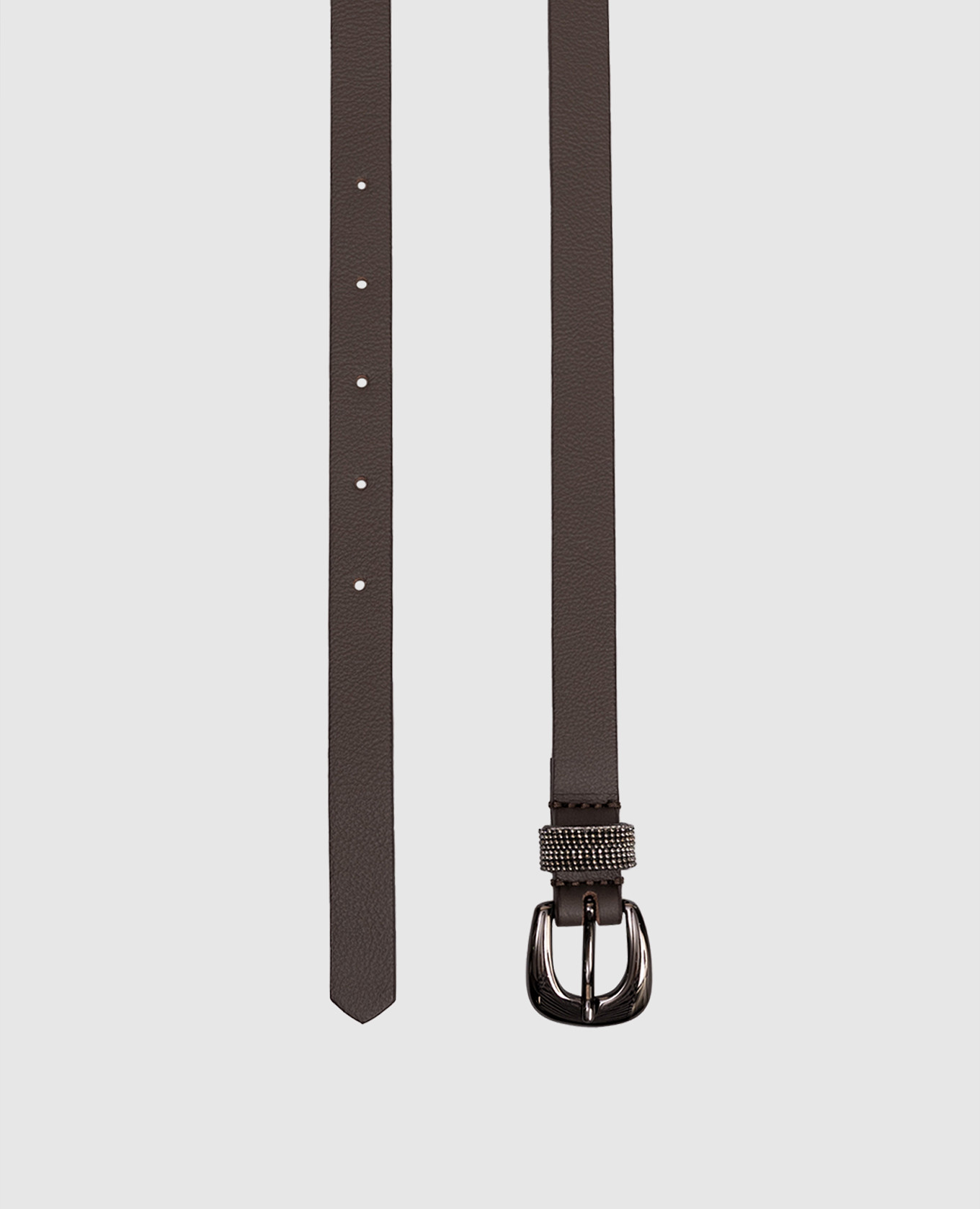 

Brown leather belt with monil chain Peserico