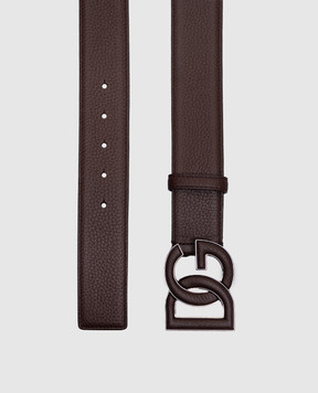Dolce&Gabbana Brown leather belt with logo BC4675AT489