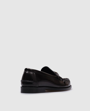 Versace Black leather loafers with metal Medusa emblem 10121231A08773