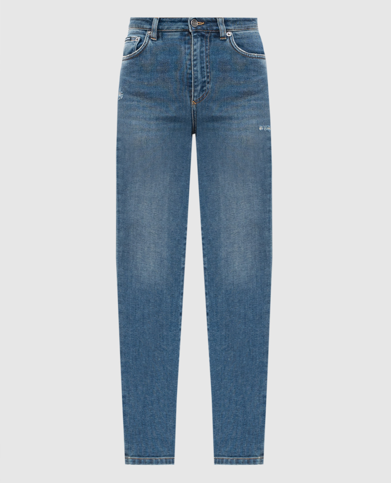 

Blue skinny jeans with distressed effect and logo Dolce&Gabbana