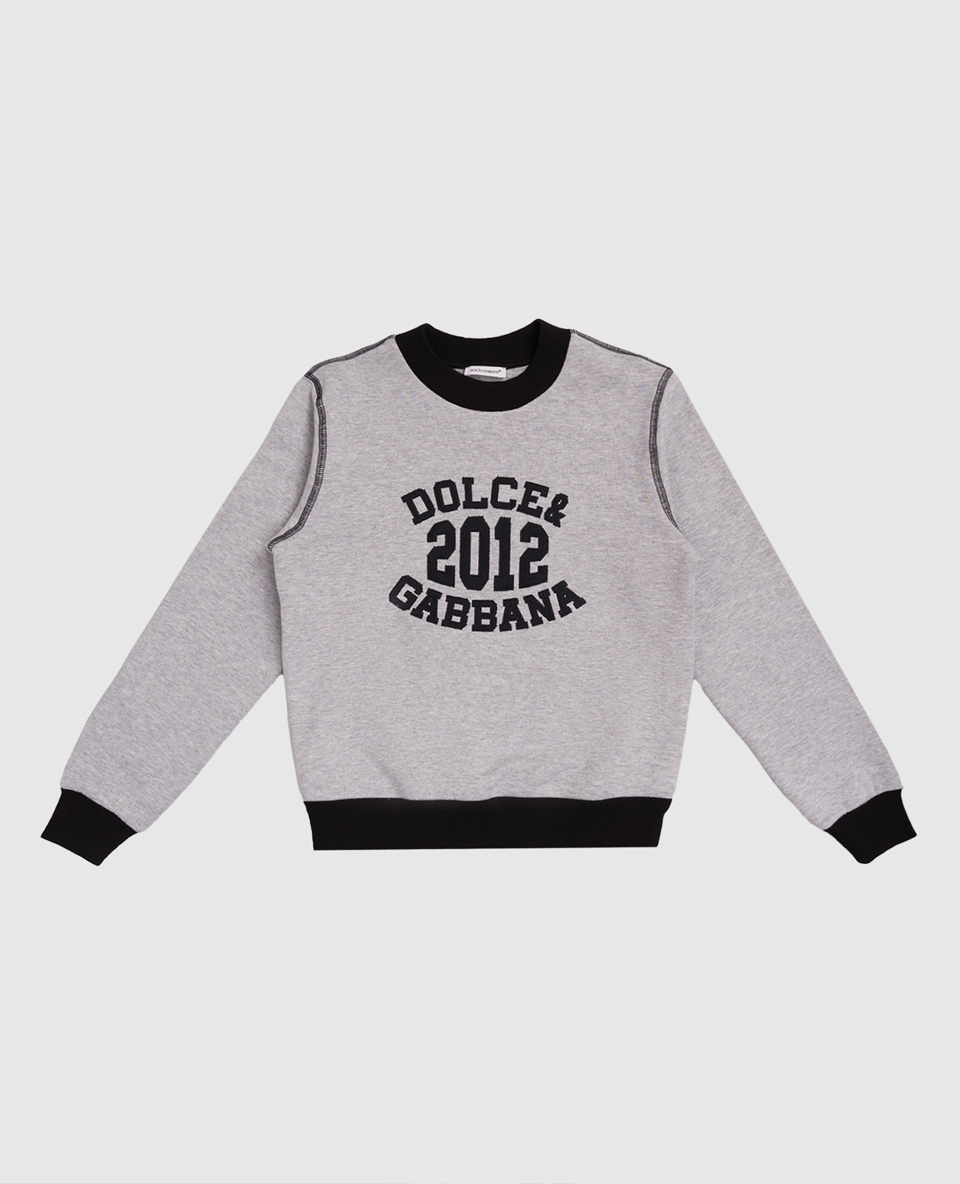 Children&#39;s gray melange sweatshirt with logo embroidery Dolce&Gabbana