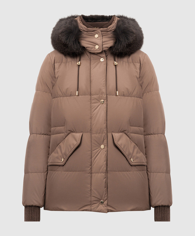 ダウンジャケット・コート Moorer ATTICA DOWN JACKET MooRER - Brown down jacket ATTICA-STP with fox fur ATTICASTP