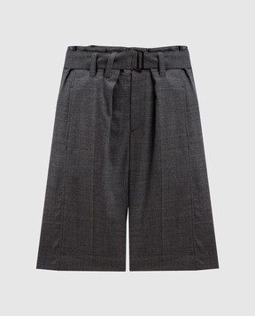 Brunello Cucinelli Gray bermuda made of wool MP116P8691