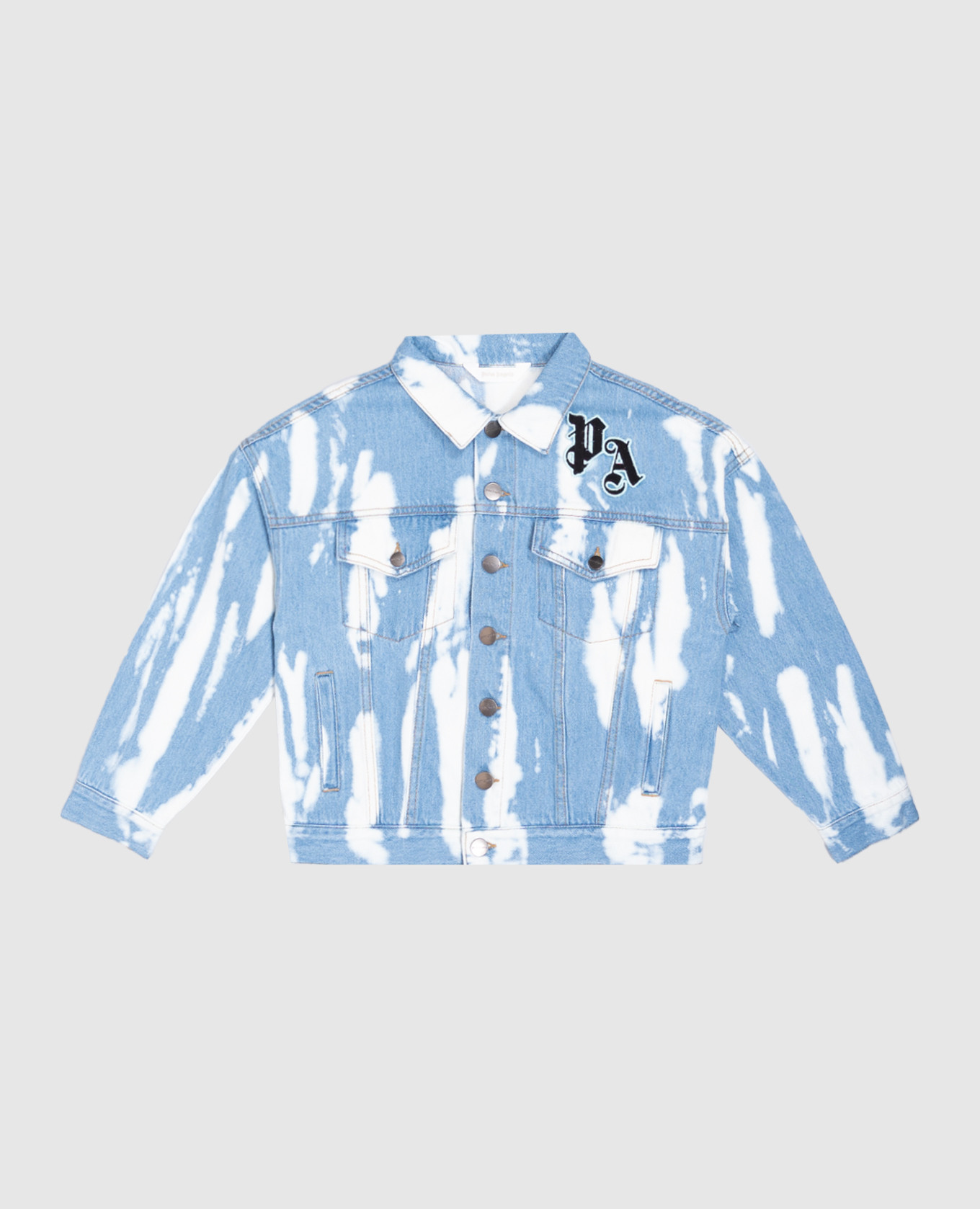 

Children's blue denim jacket with a spot print Palm Angels, Light blue
