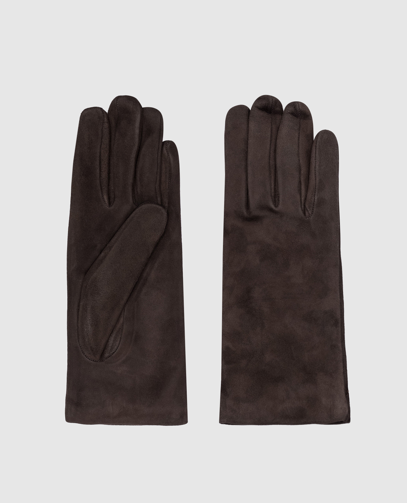 

Brown suede gloves with cashmere Sermoneta Gloves
