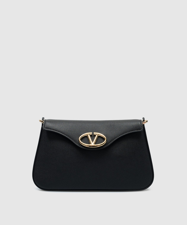 Valentino - Black leather bag with VLogo Signature logo