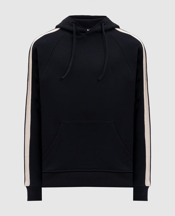 Black hoodie with logo print