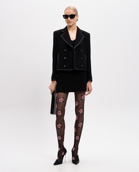 Dolce&Gabbana Black double-breasted wool and silk jacket F29ANTFU2TZ