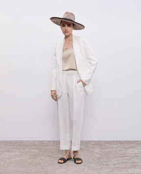 Brunello Cucinelli White linen pants MH126P8292