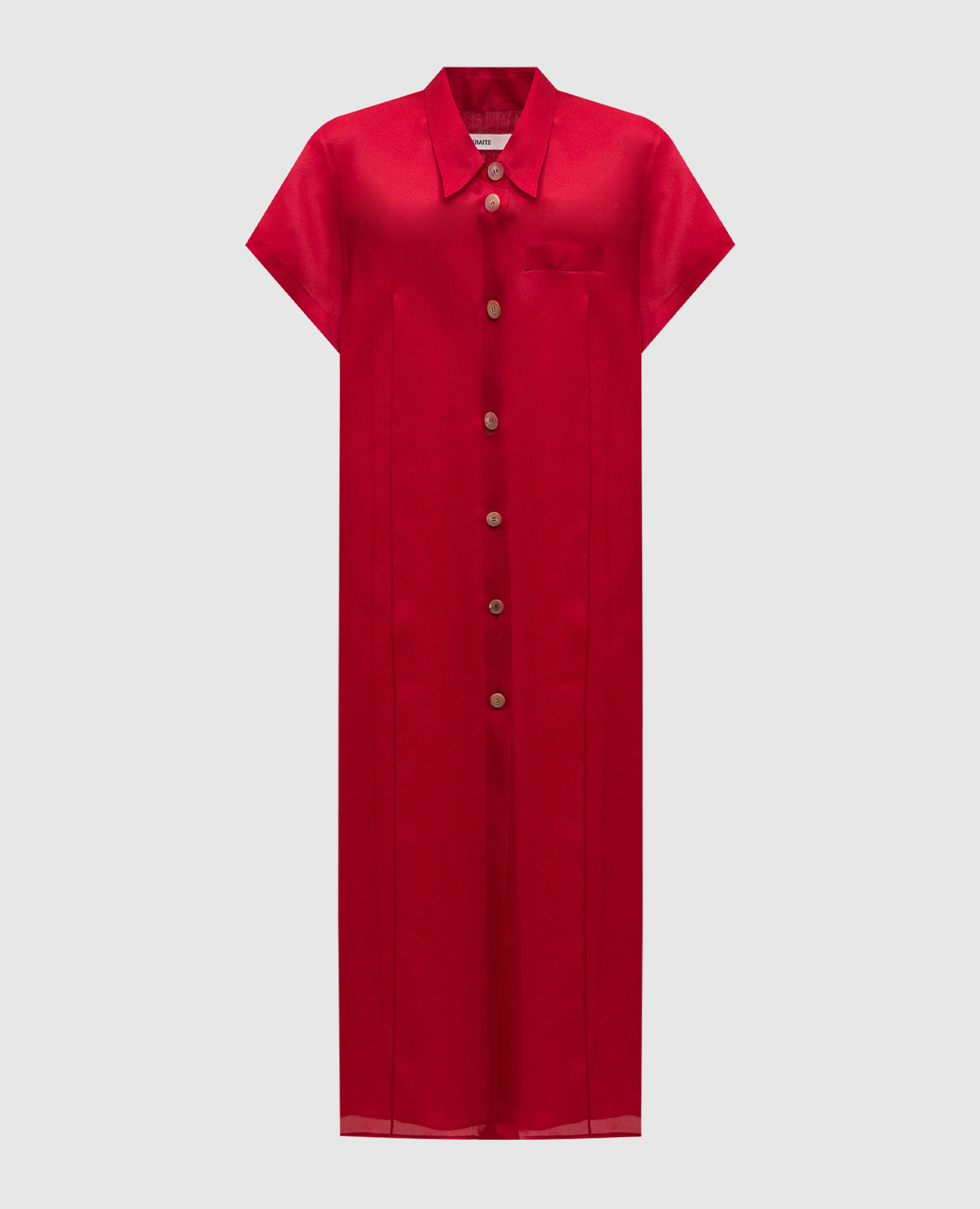 

Effy red silk shirt dress Khaite