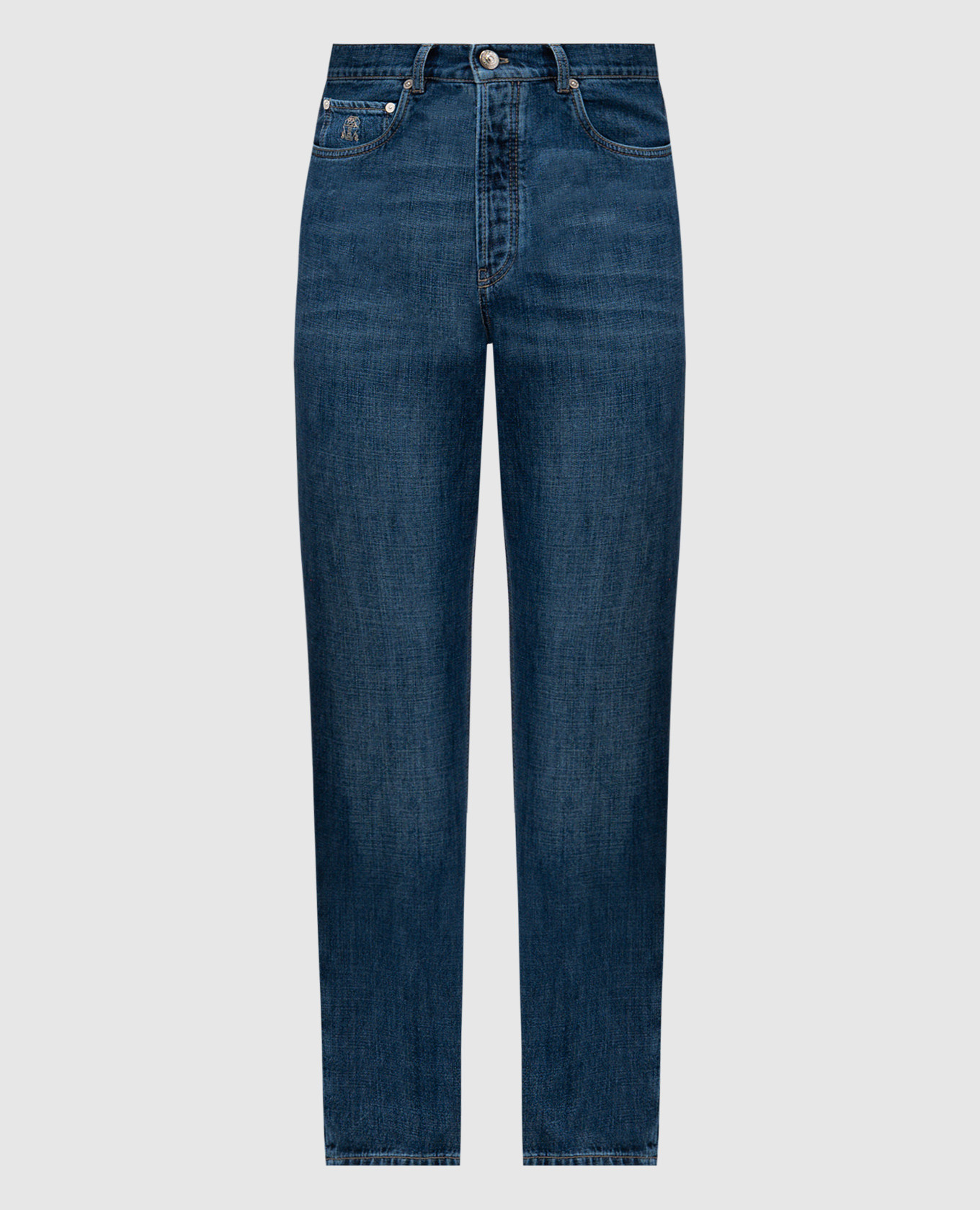 Blue jeans with a worn effect Brunello Cucinelli