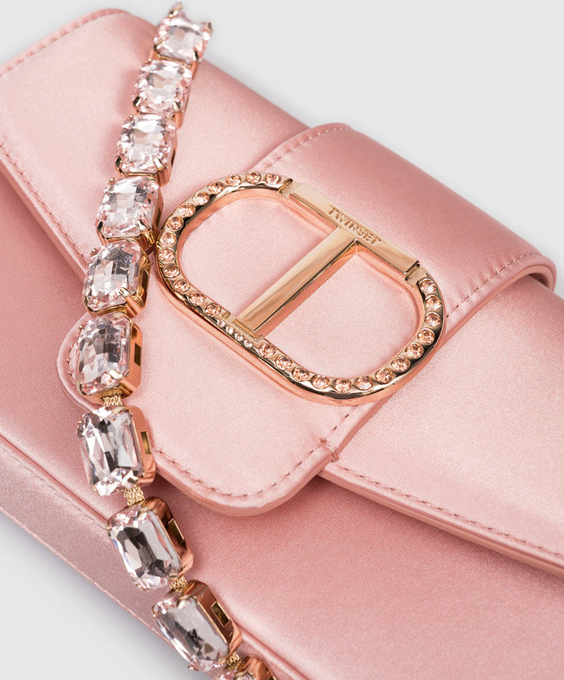 Twinset Pink cross-body bag with crystals 252TB7222 shop with