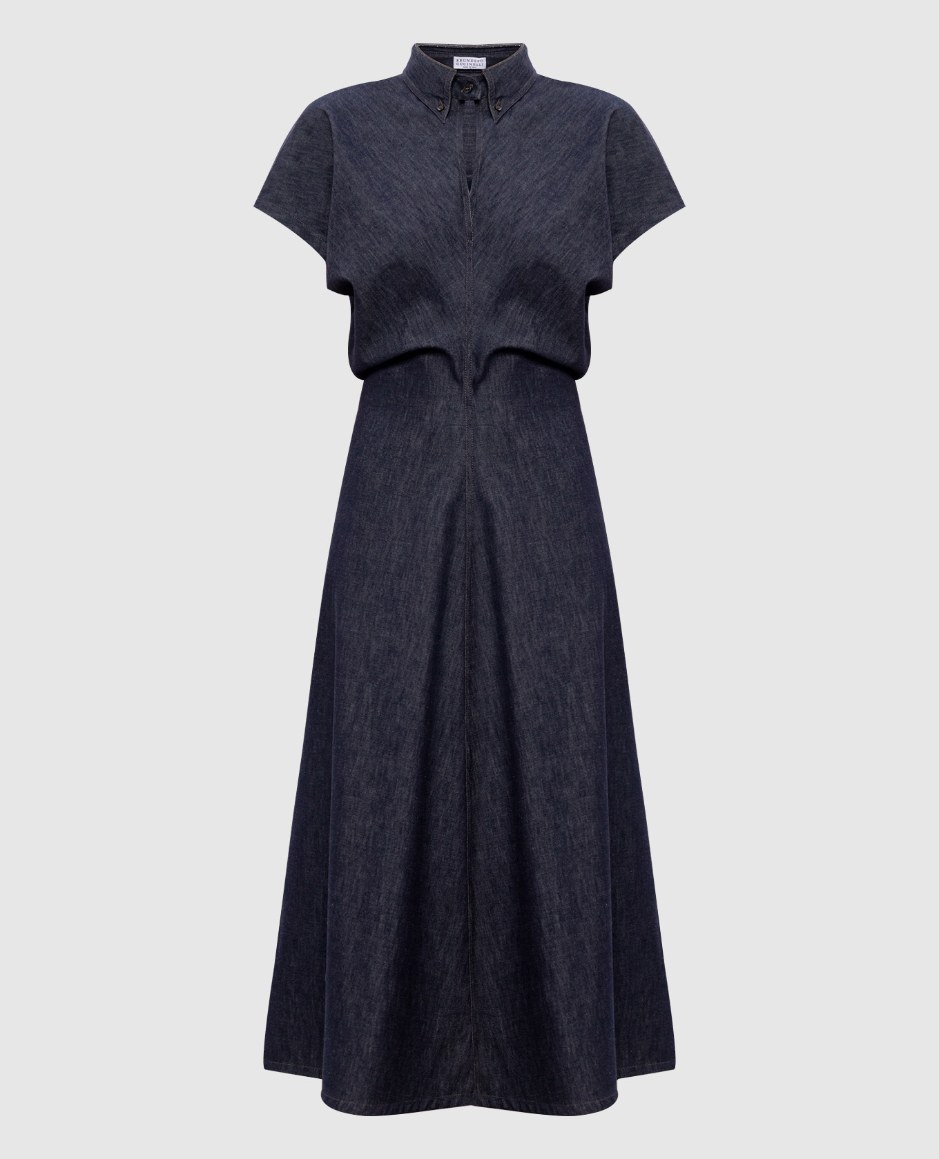 

Blue denim dress with monil chain Brunello Cucinelli