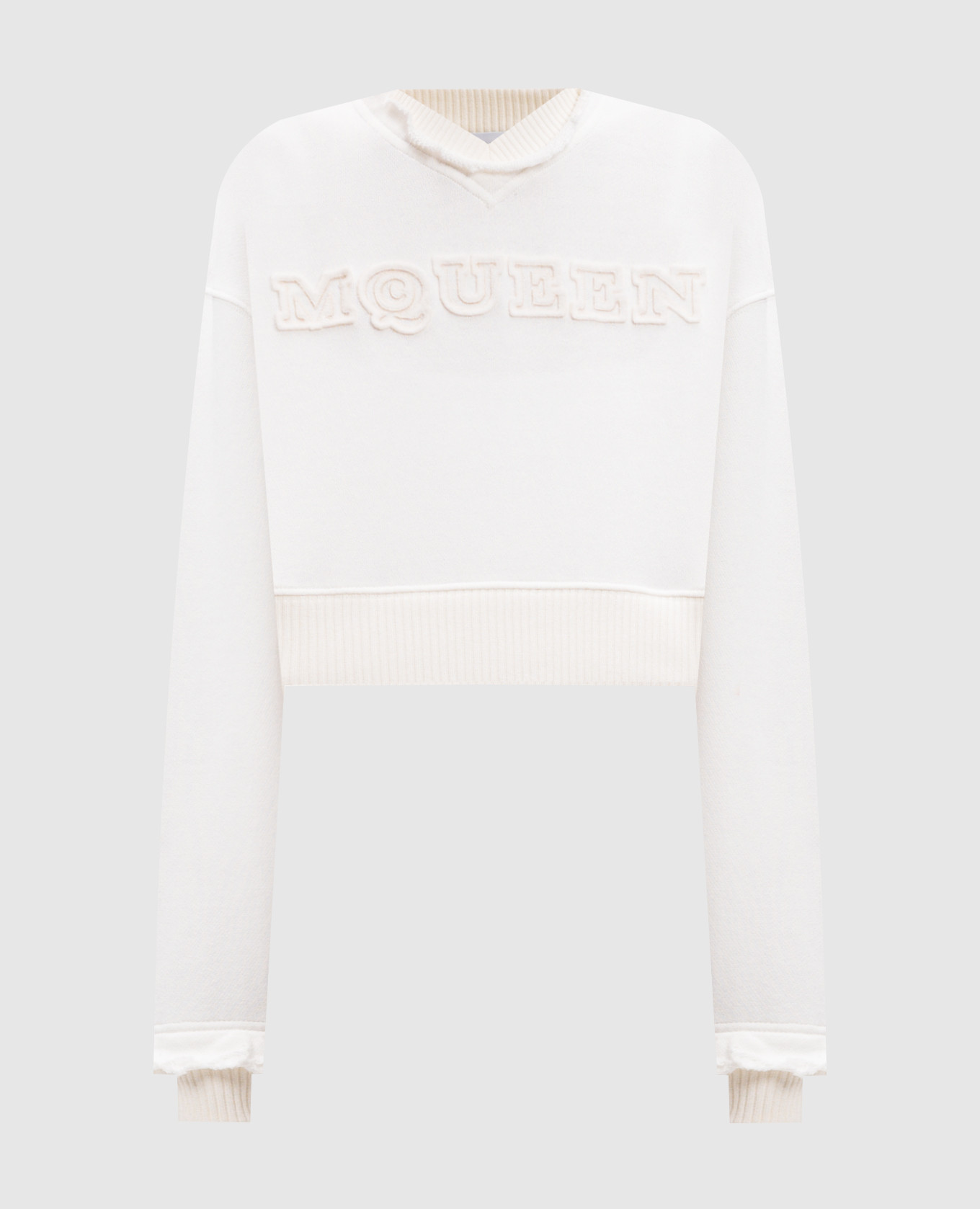 

White cropped sweatshirt with logo Alexander McQueen