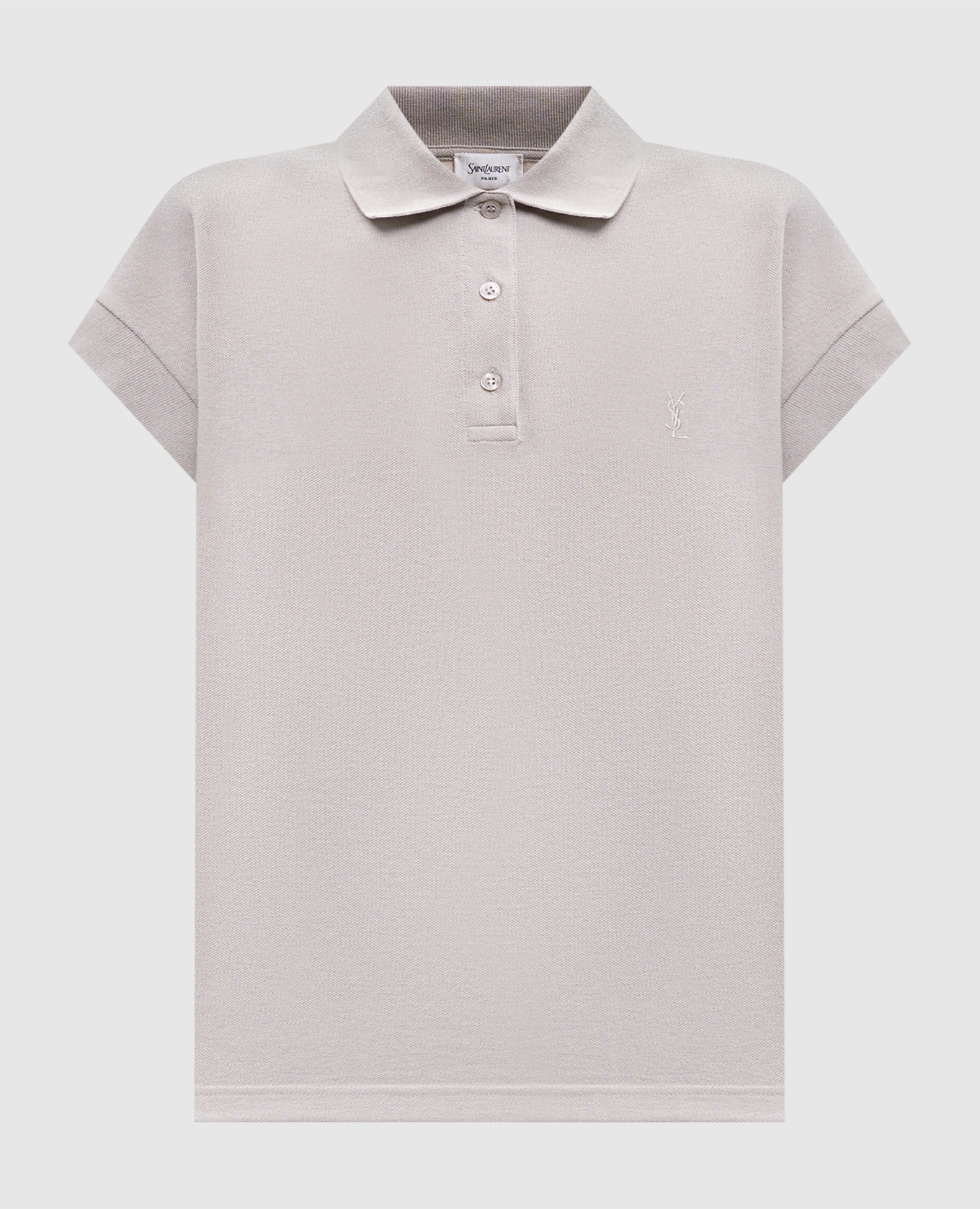 

Grey polo shirt with embroidered monogram logo Saint Laurent