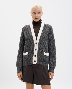 Brunello Cucinelli Gray cardigan with wool and cashmere MSJ545306