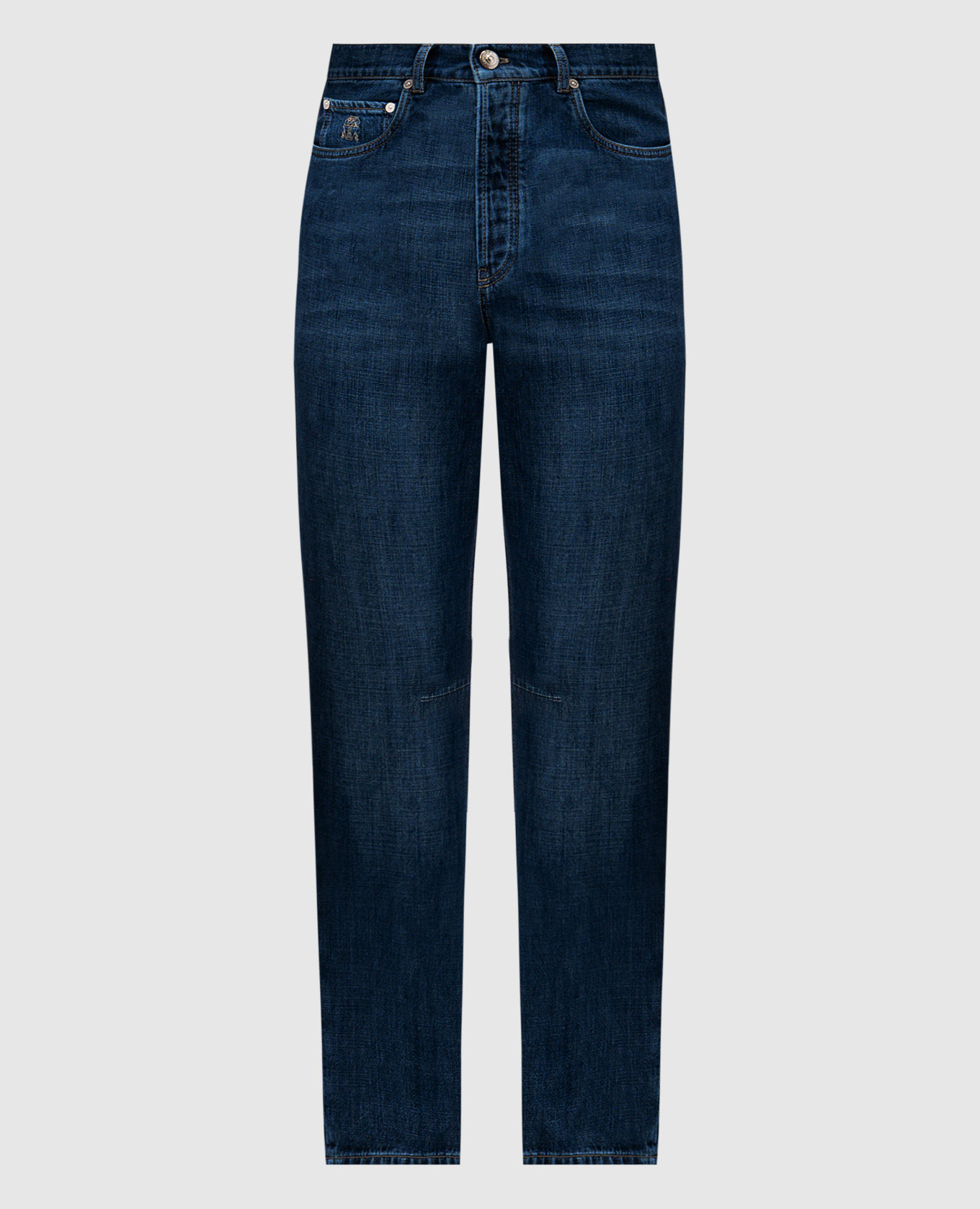 Blue jeans with logo emblem Brunello Cucinelli