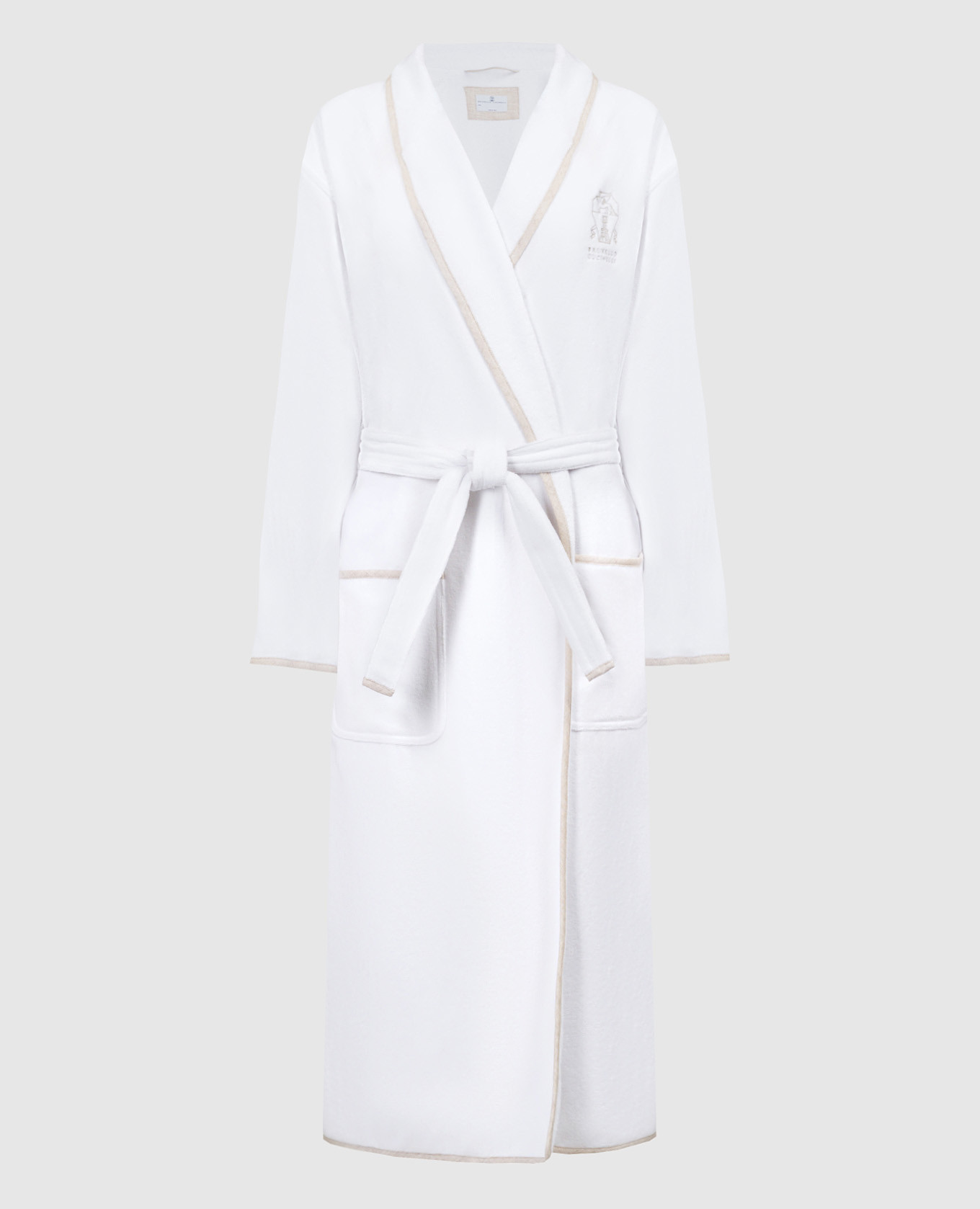 

White robe with logo embroidery Brunello Cucinelli