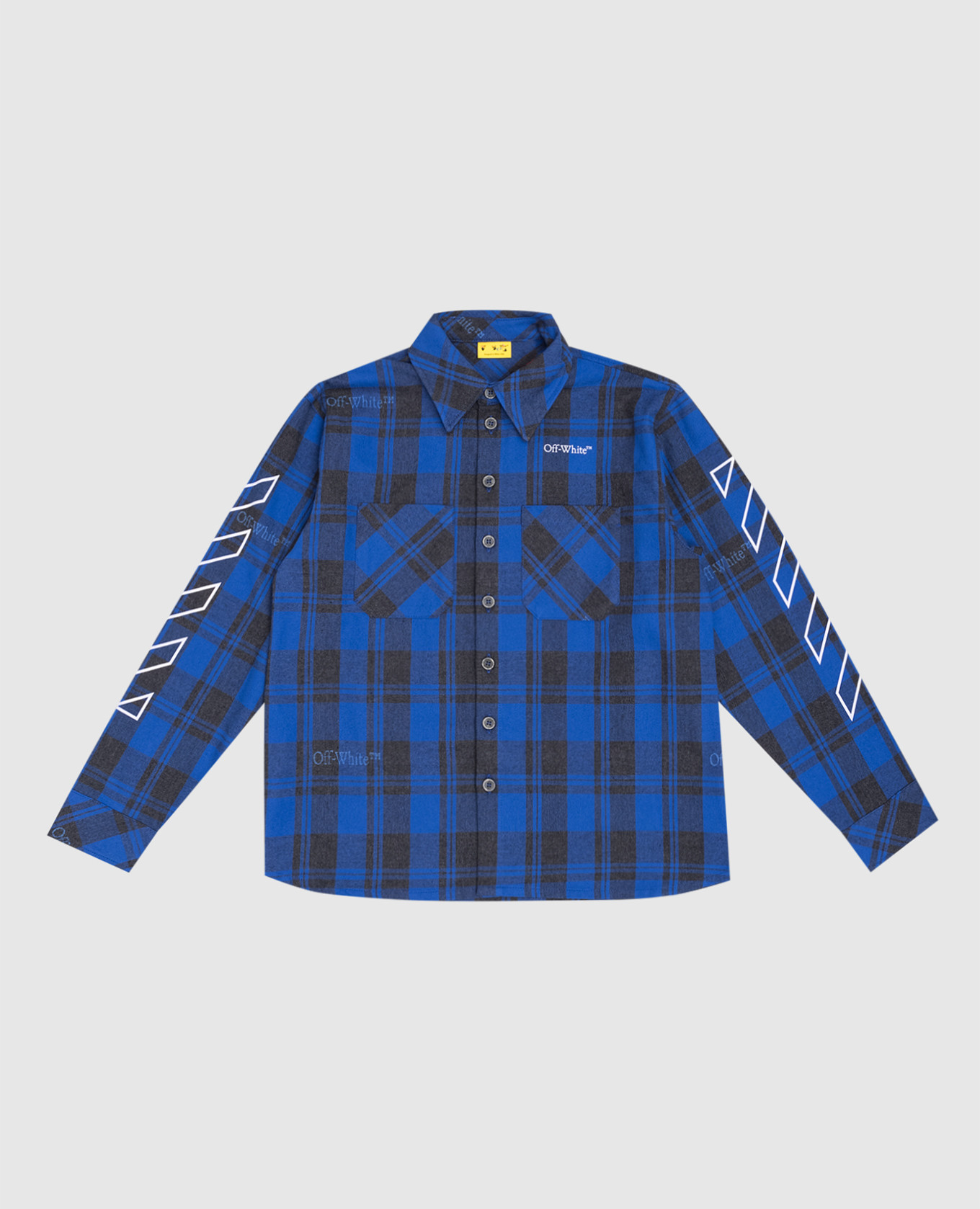 

Children's blue checked shirt with logo Off-White