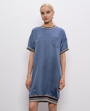 Brunello Cucinelli Blue dress with lurex M0H34A4354