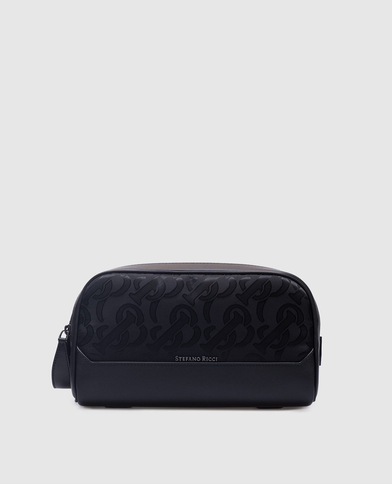 

Black leather toiletry bag with a pattern Stefano Ricci