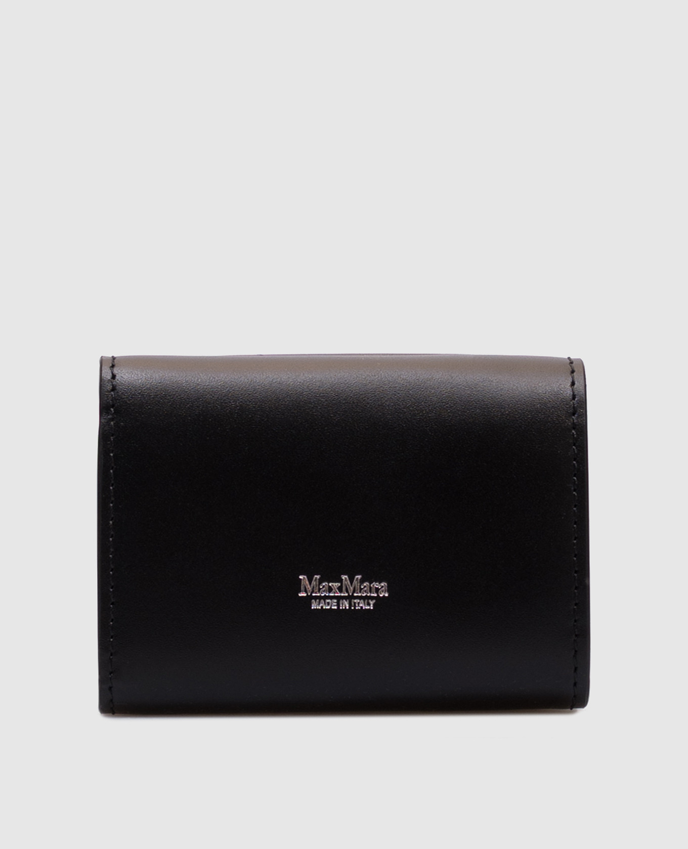 Black leather wallet with logo Max Mara 2