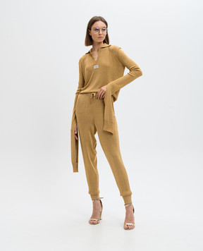 Coperni Beige pullover with lurex and long sleeves COPML116Y3001