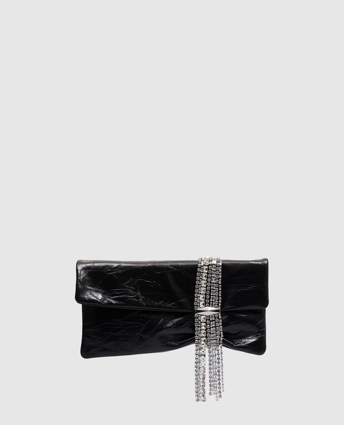 

Black glossy leather Zandra clutch Jimmy Choo