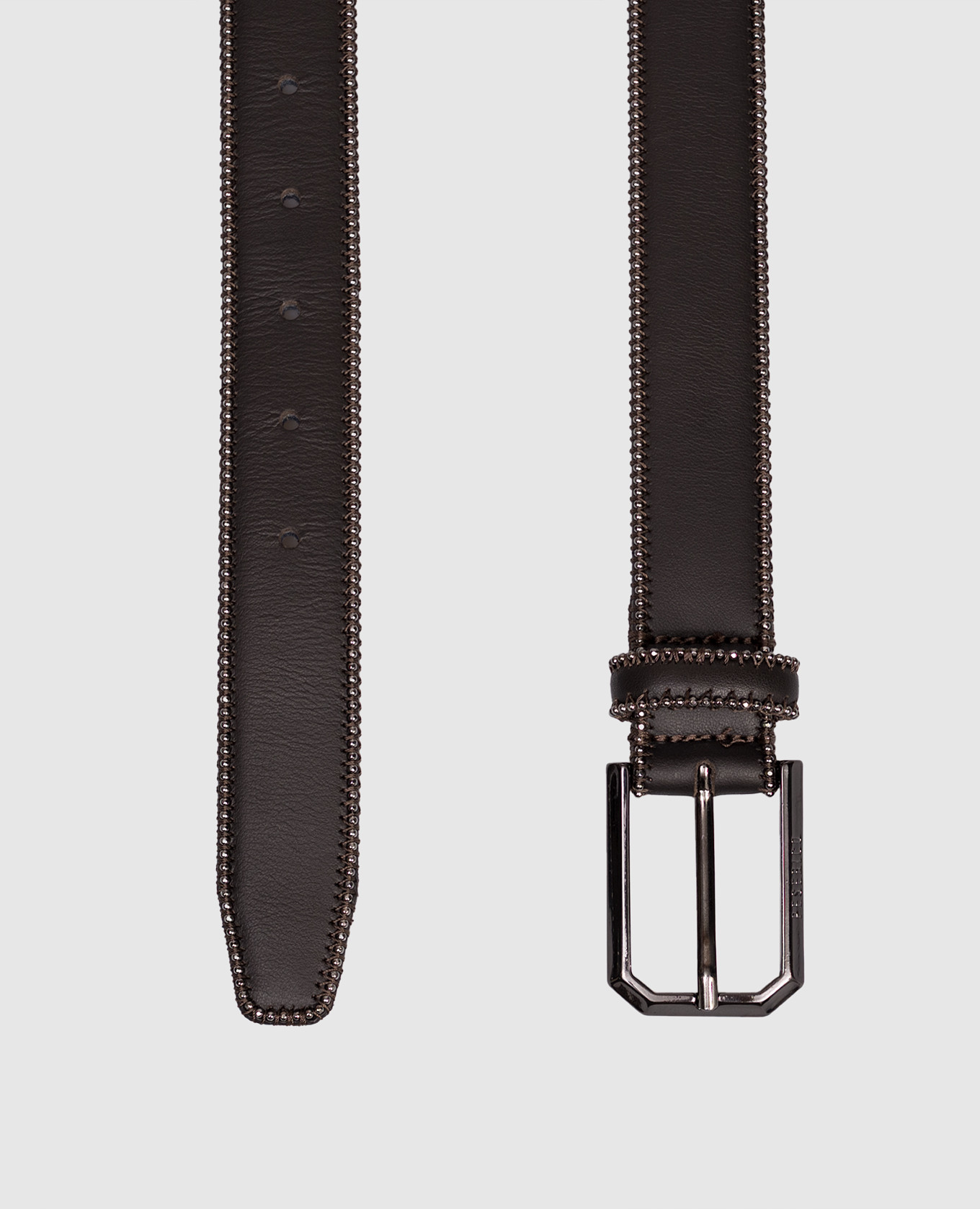 

Brown leather belt with monil chain Peserico