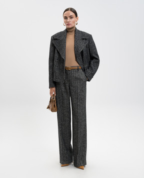 Dolce&Gabbana Brown cashmere turtleneck with DG monogram FXW42ZJBW0P