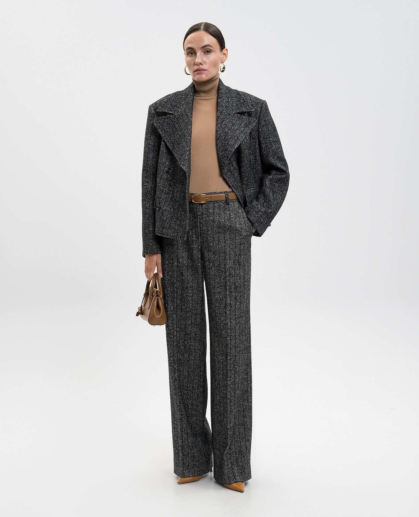 

Brown cashmere turtleneck with DG monogram Dolce&Gabbana