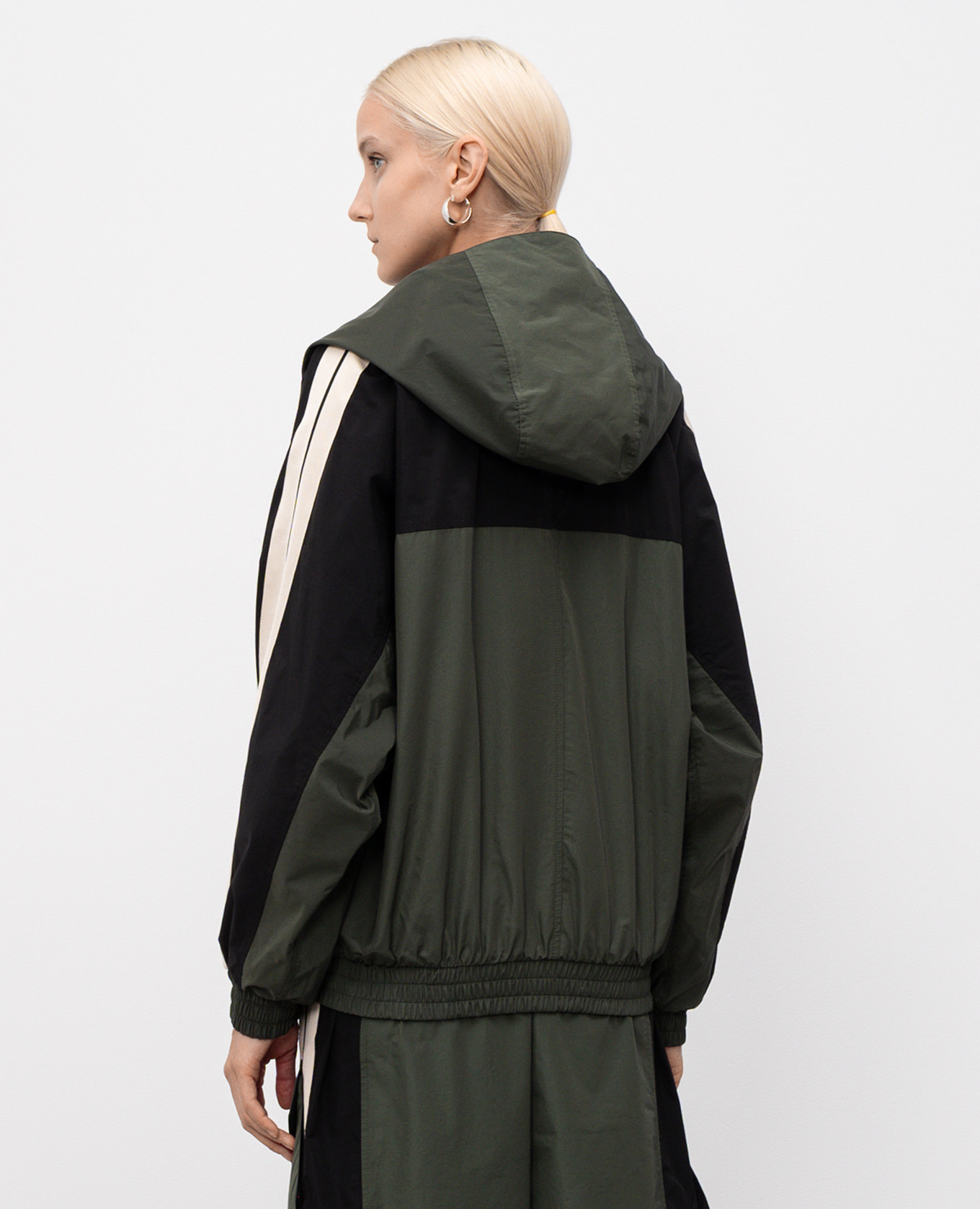 

Green windbreaker with logo print Palm Angels