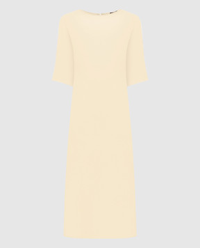 Peserico Yellow dress with a monil chain E0235301940